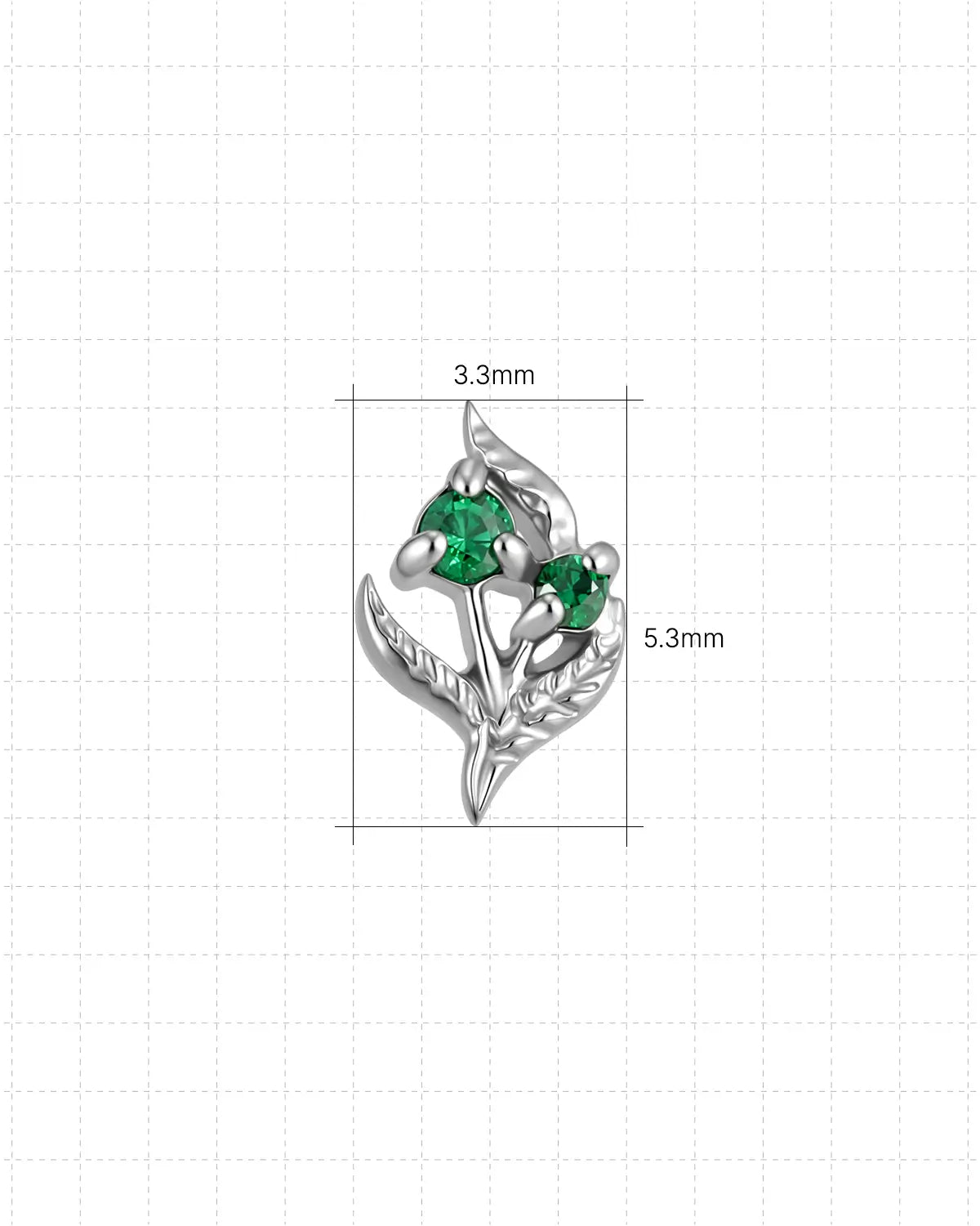 Twin Bloom Vine Flatback Stud