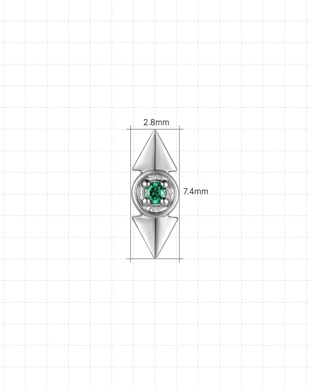 Axis Arrow Gem Flatback Stud
