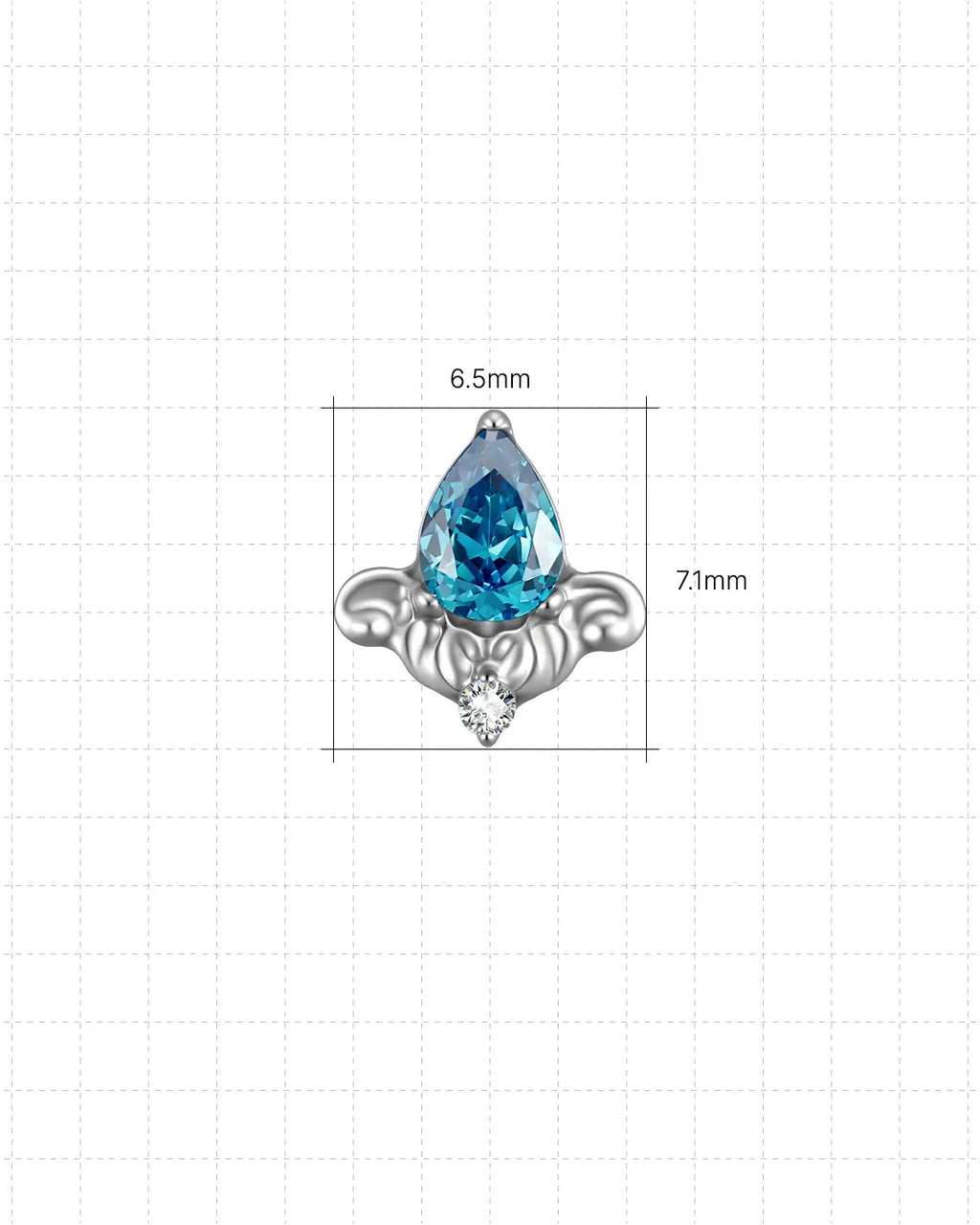 Fleur-De-Lis Teardrop Flatback Stud
