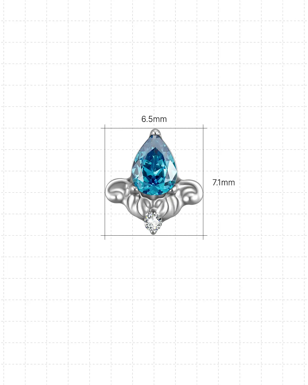 Fleur-De-Lis Teardrop Flatback Stud
