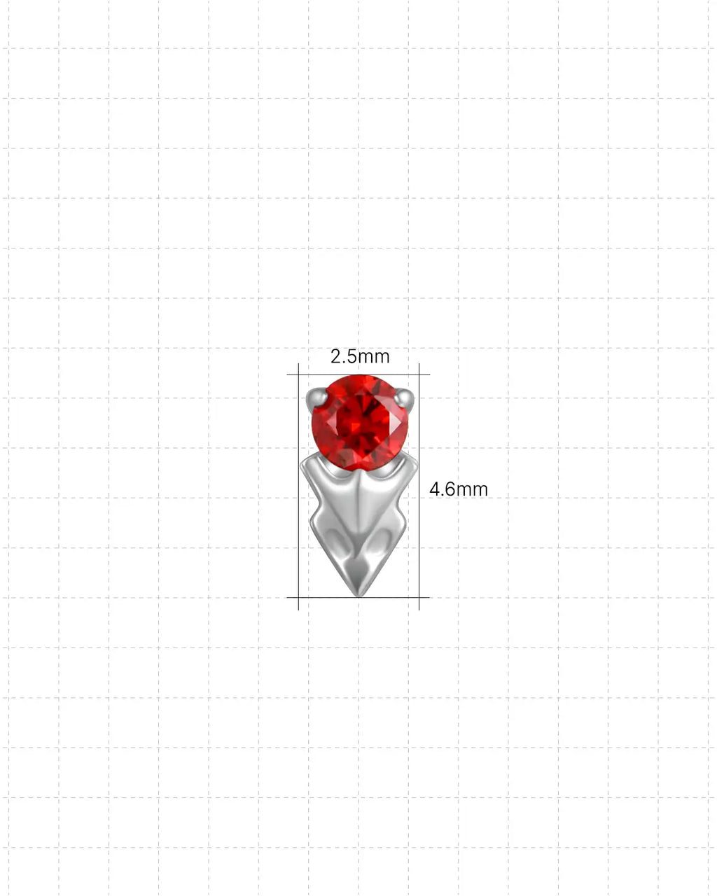 Edelstein-Pfeilspitzen-Flatback-Stecker