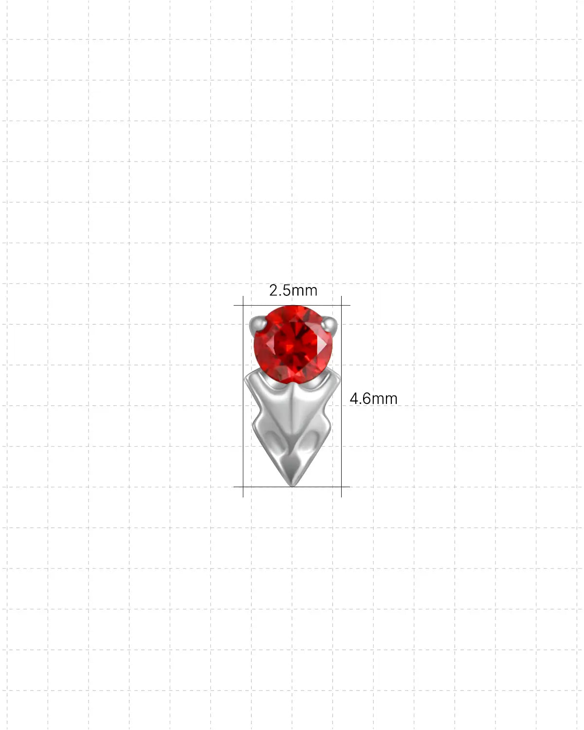 Gemstone Arrowhead Flatback Stud