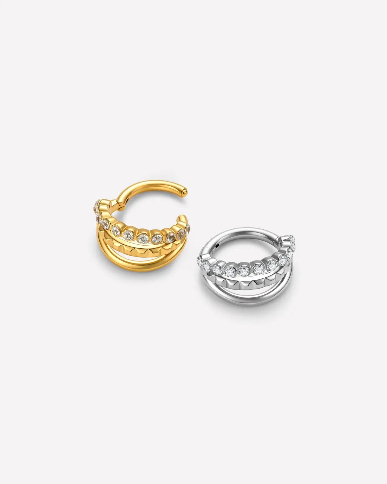 Pavé Double Band Huggie Clicker