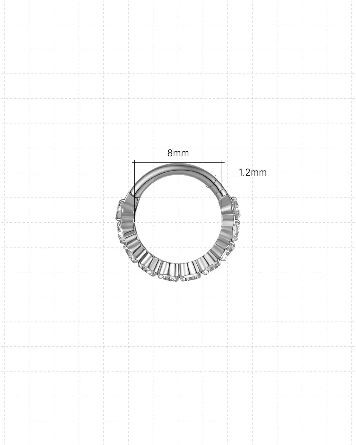 Half Pavé Eternity Clicker