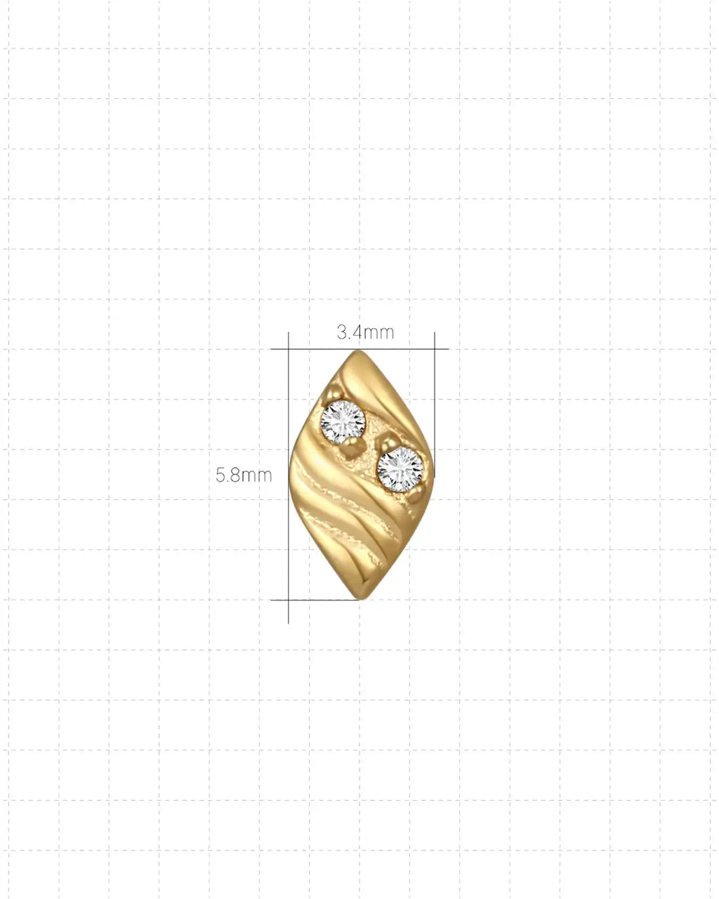 Zwillings-Azure-Leaf-Flatback-Stecker
