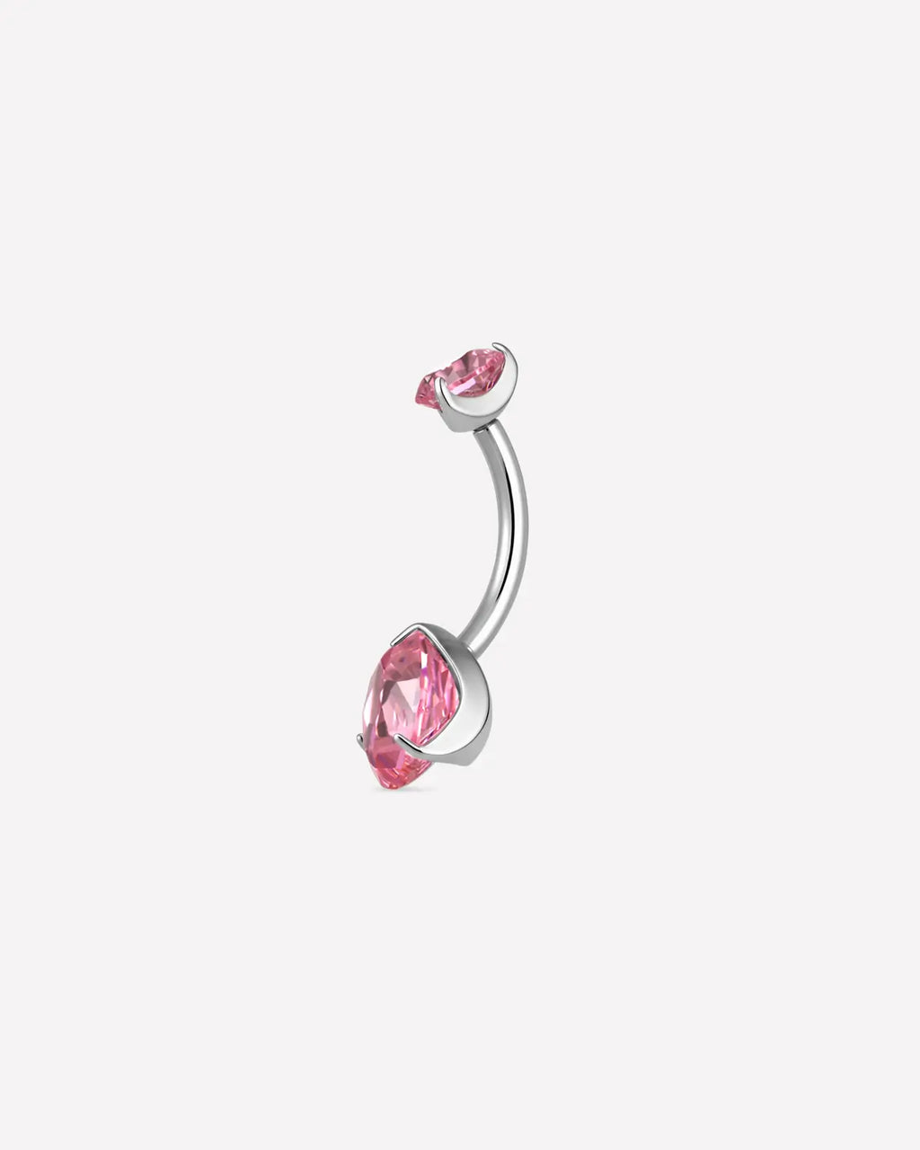 Rose-Cut Duo Zirconia Belly Button Ring