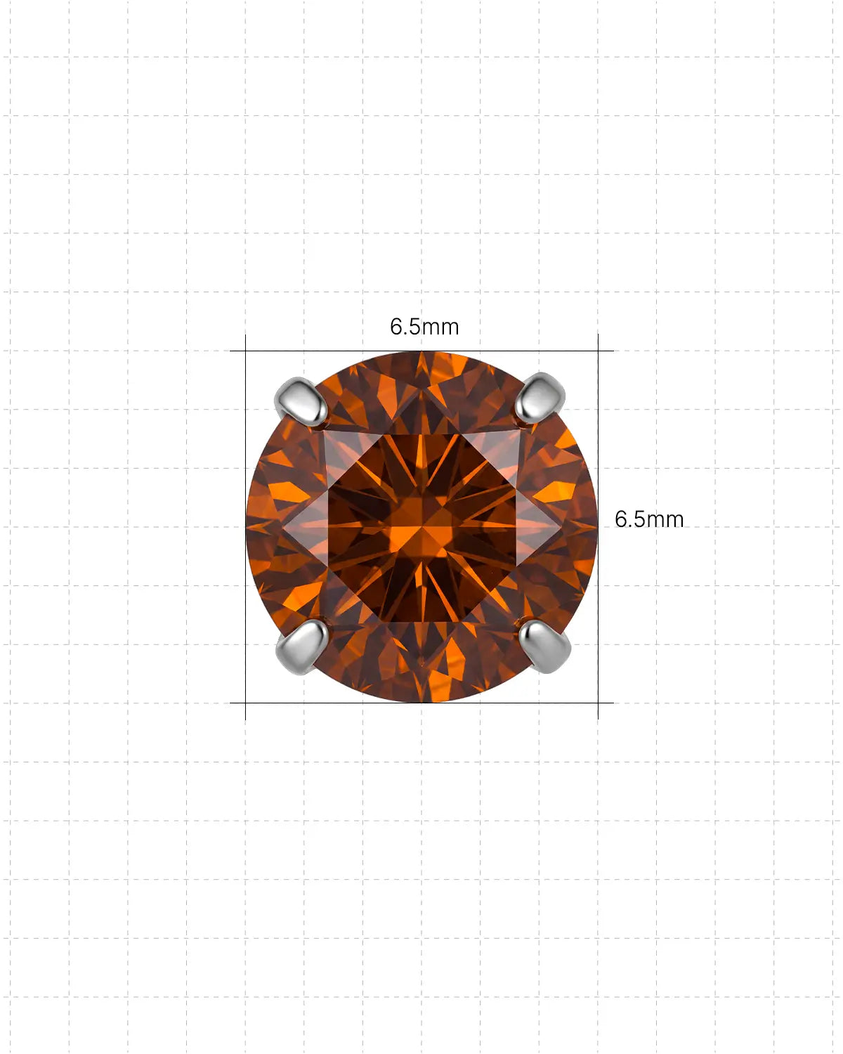 Brilliant Moissanite Solitaire Flatback Stud