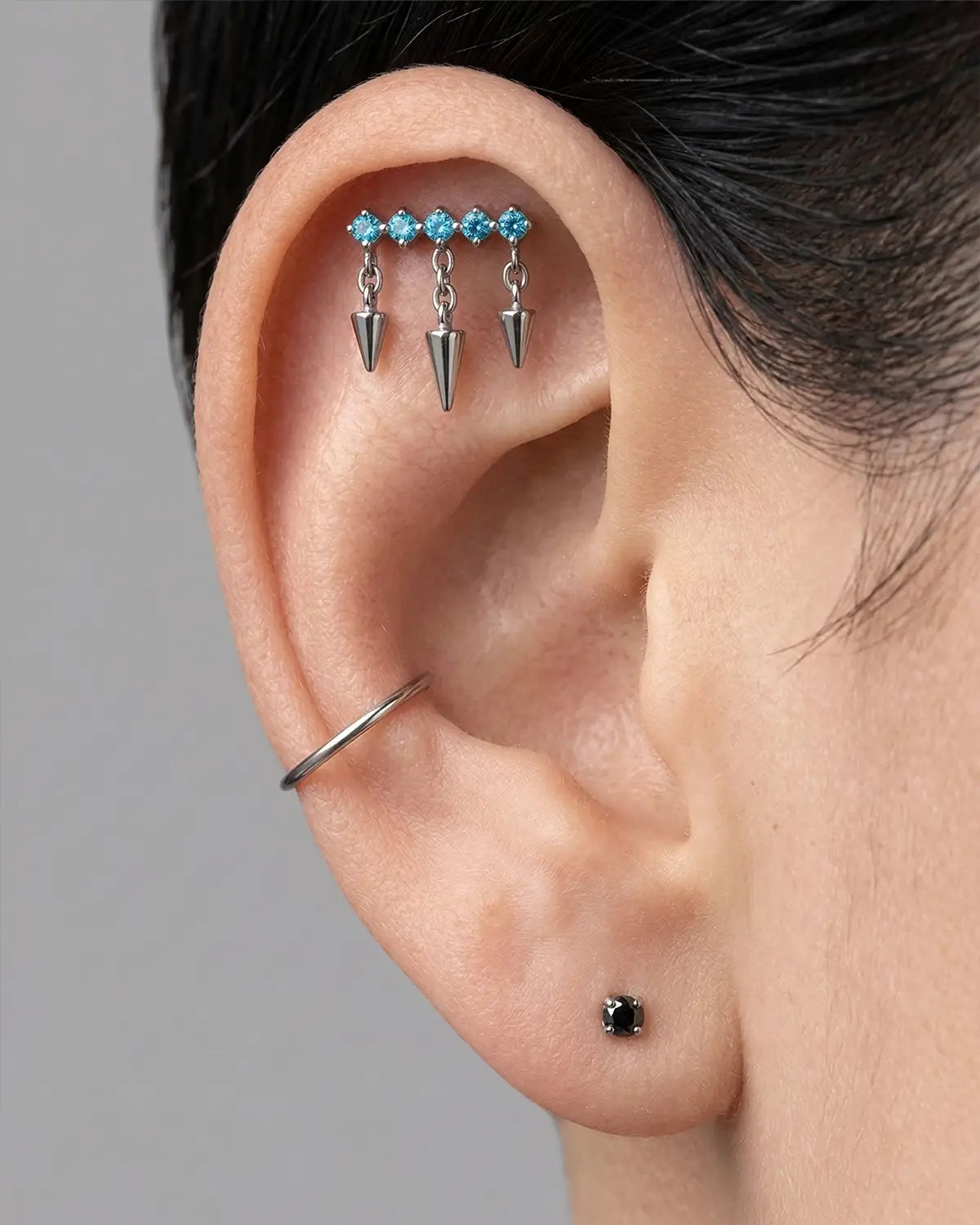 Triple Cone Dangle Flatback Stud