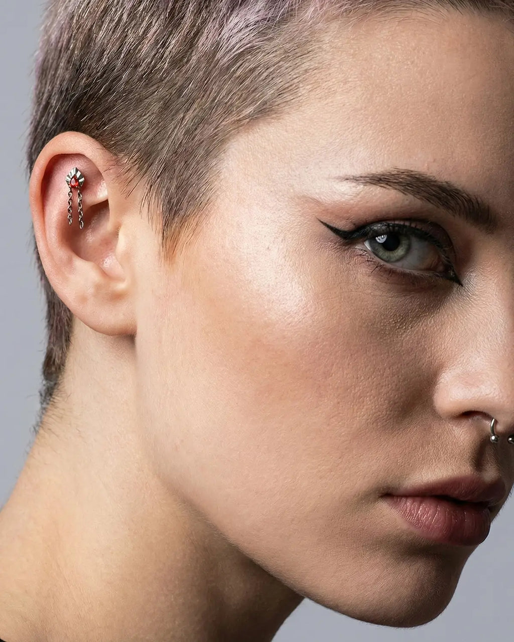 Pentagonal Teardrop Drape Flatback Stud