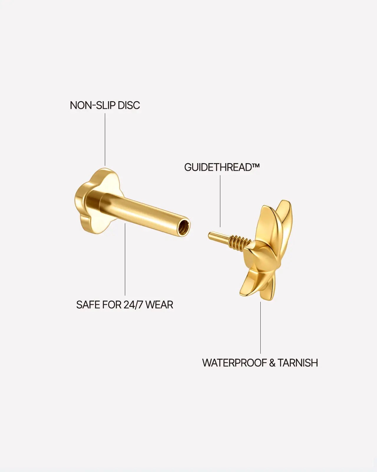 Maple Leaf Flatback Stud