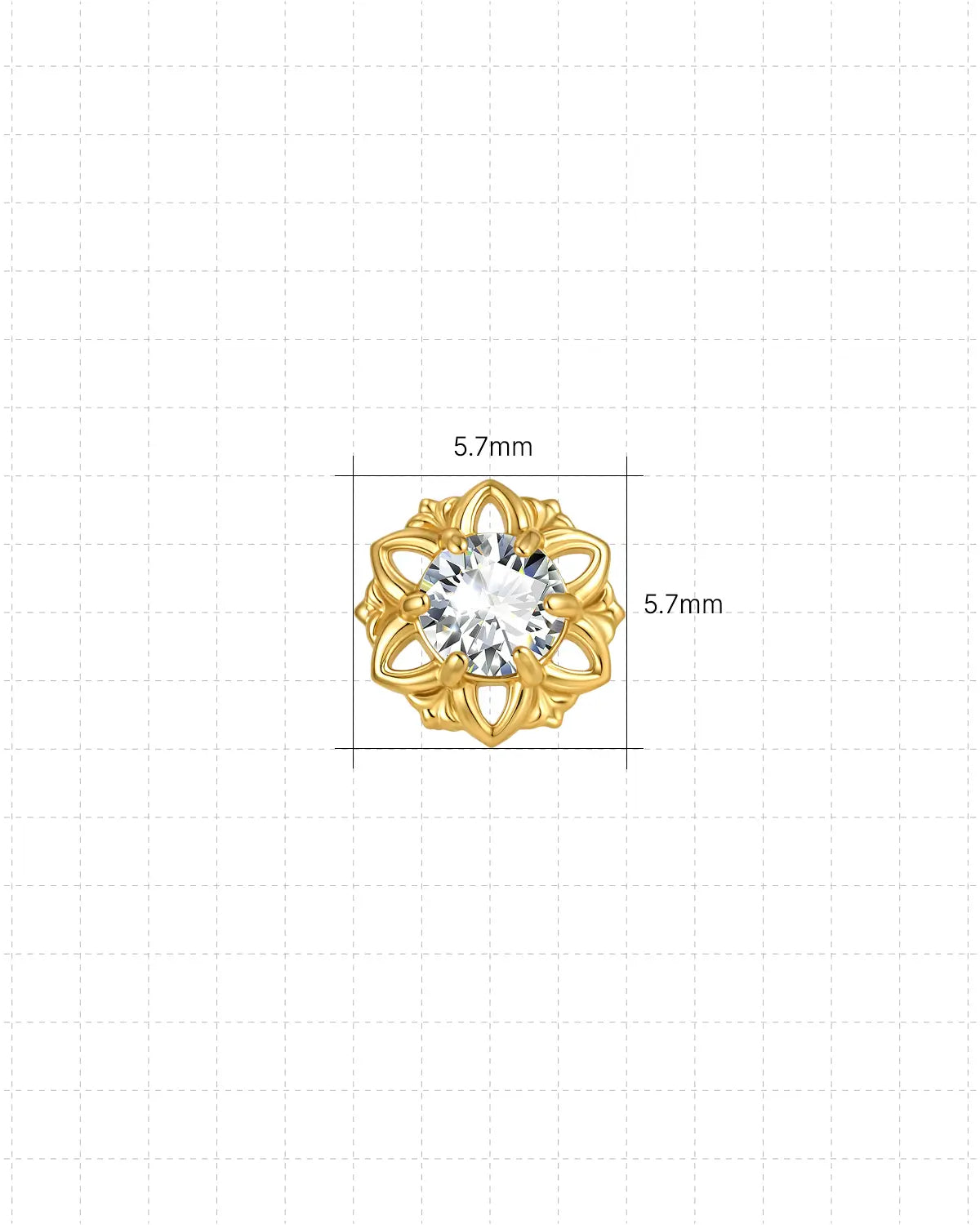 Radiant Blossom Flatback Stud