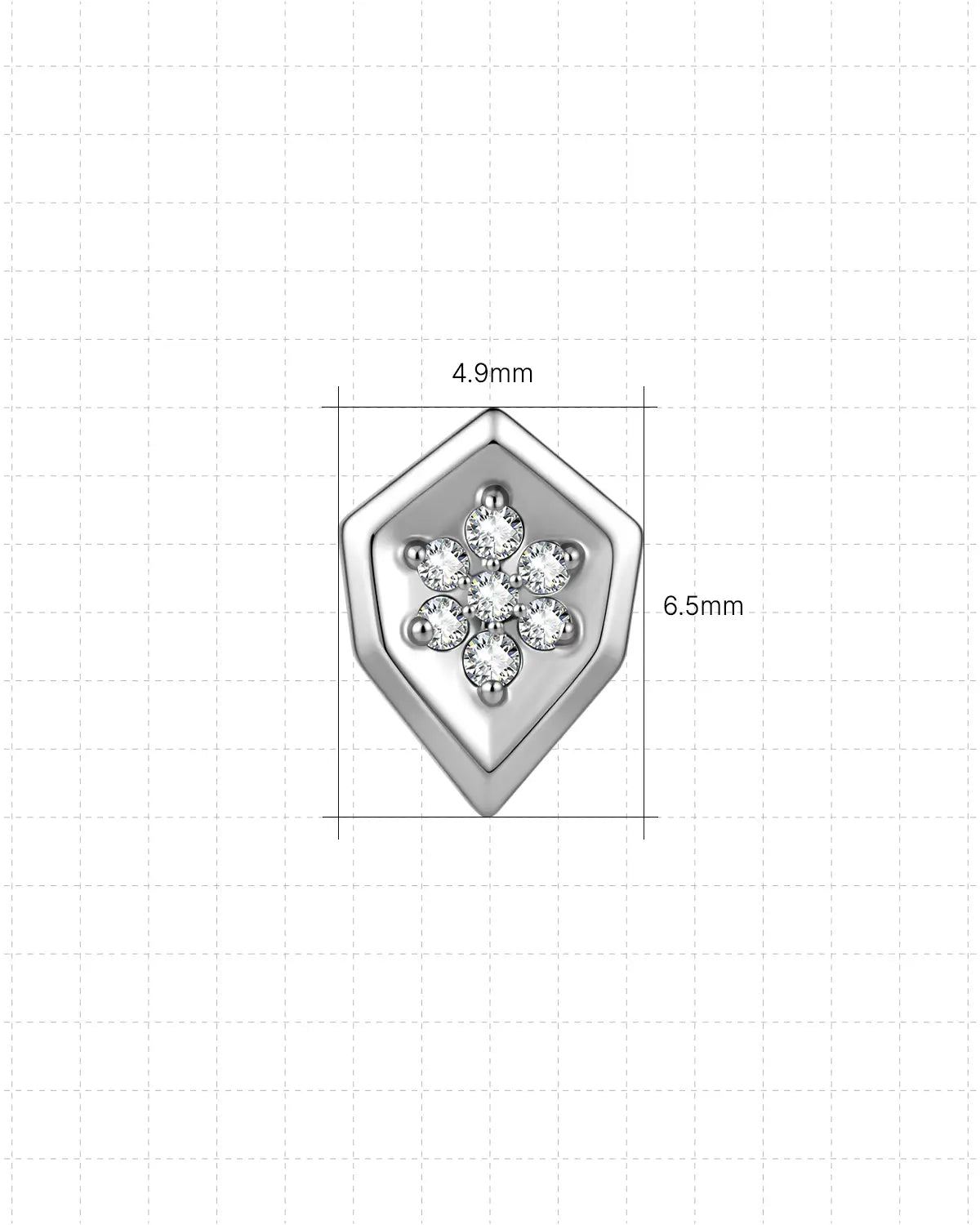 Pentagon Starflower Flatback Stud