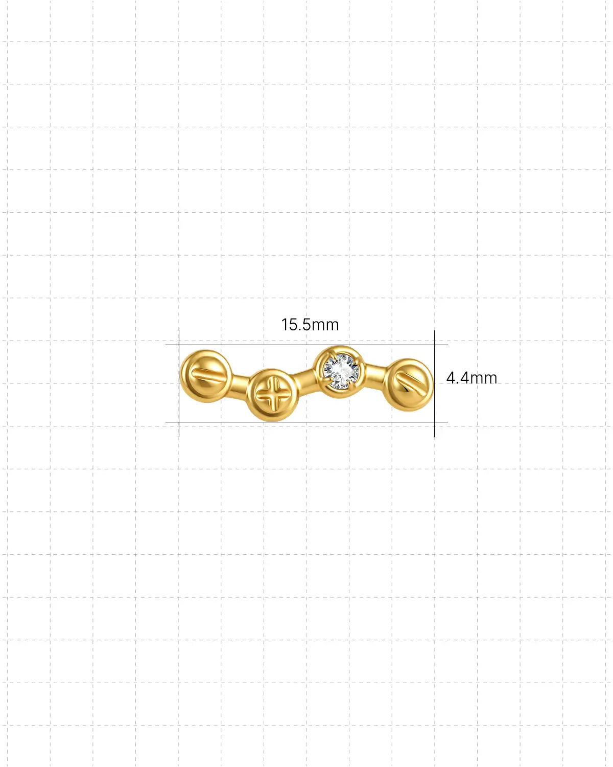 Screwhead Quartet Zircon Flatback Stud