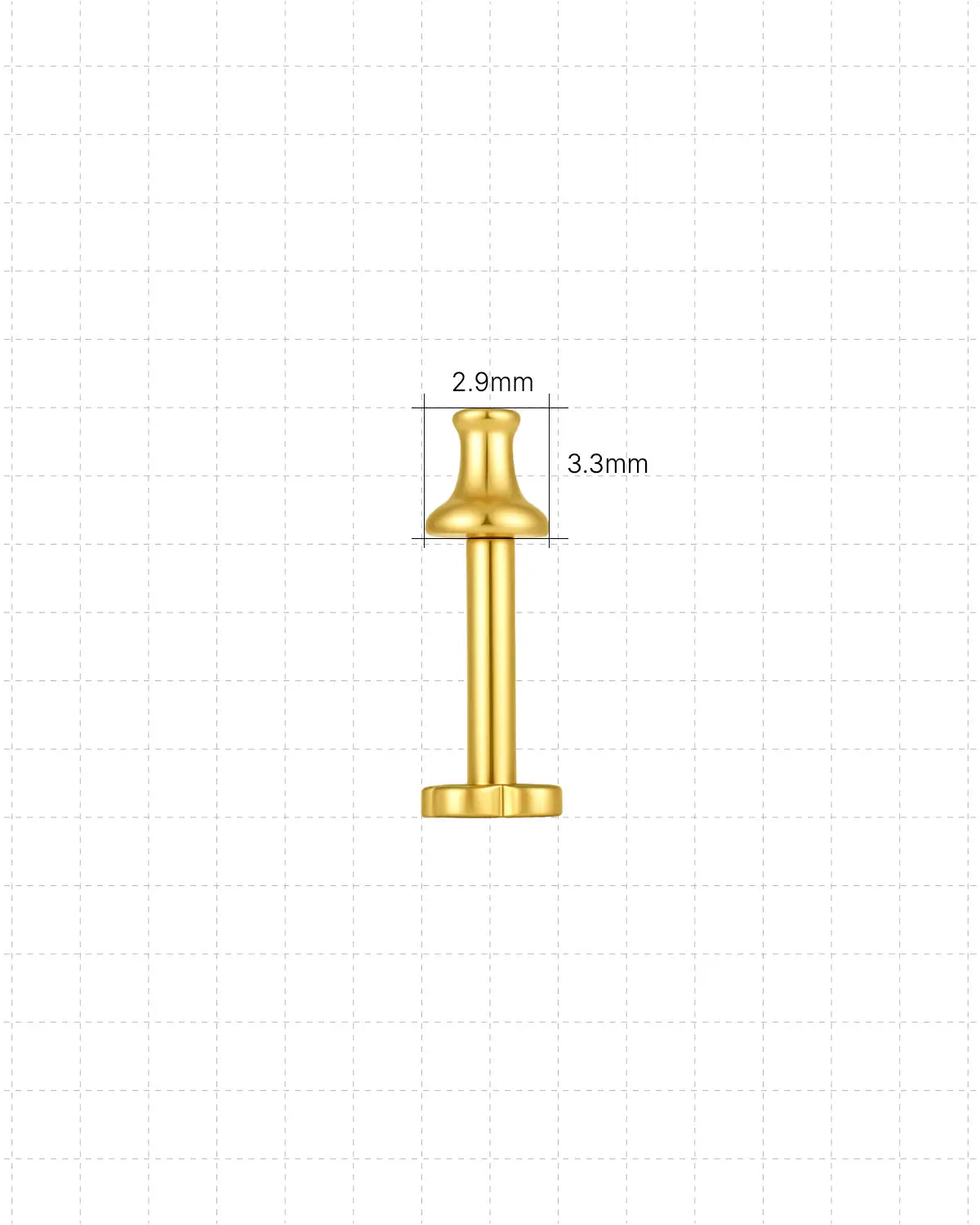 Titanium Pin Flatback Stud
