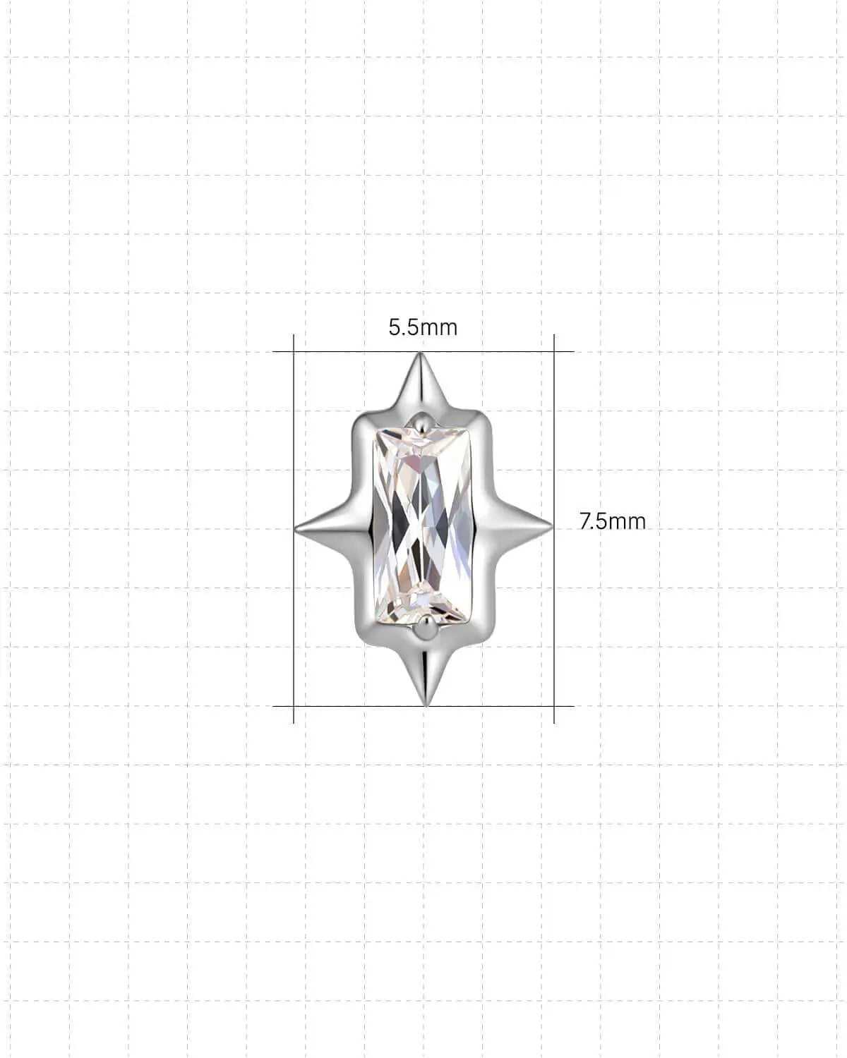 Baguette Starburst Flatback Stud
