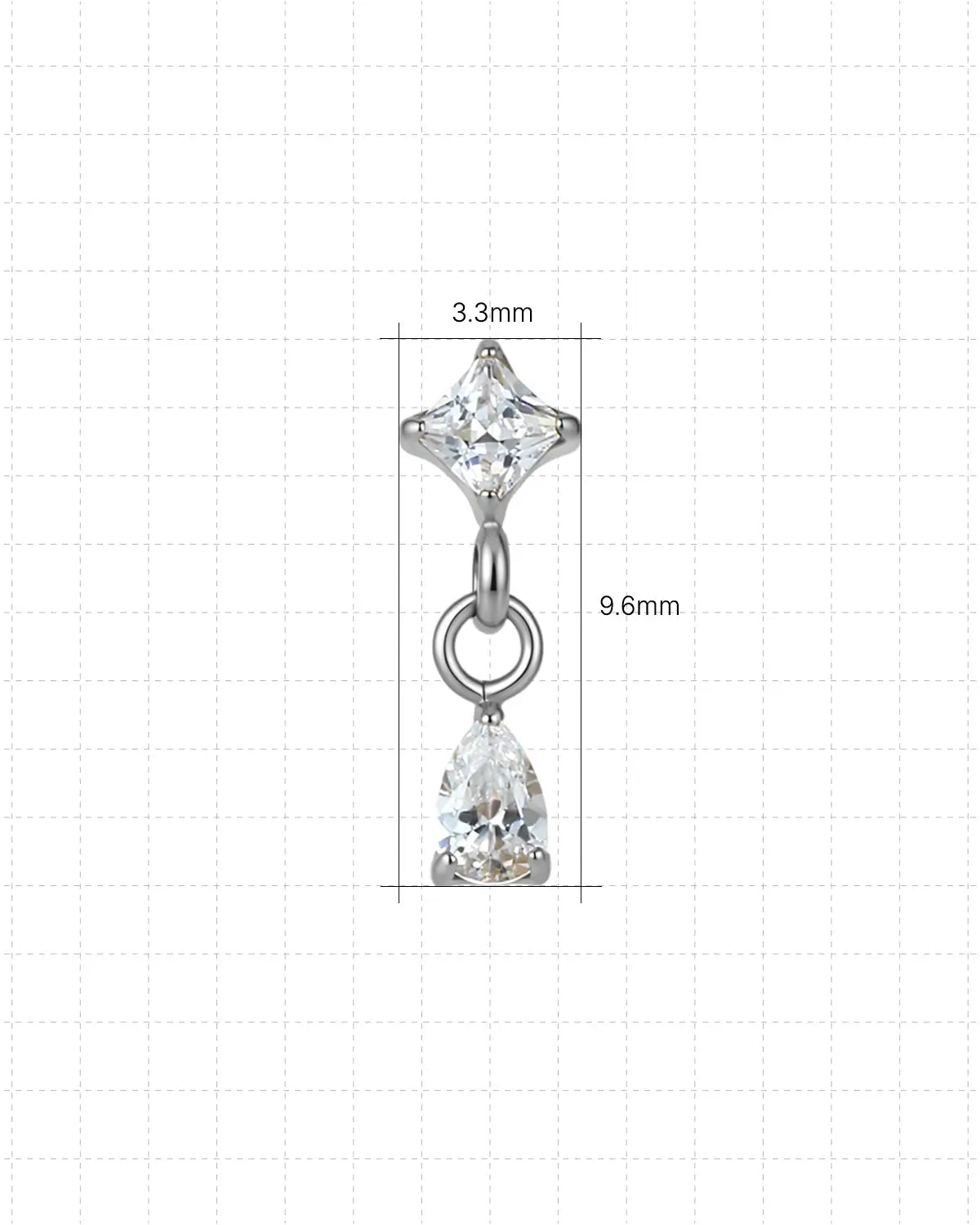 Starfall Teardrop Flatback Stud