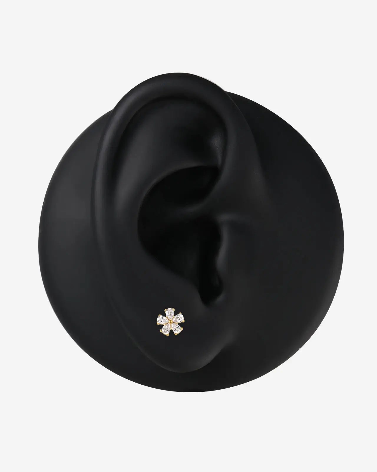 Pear Petal Blossom Flatback Stud
