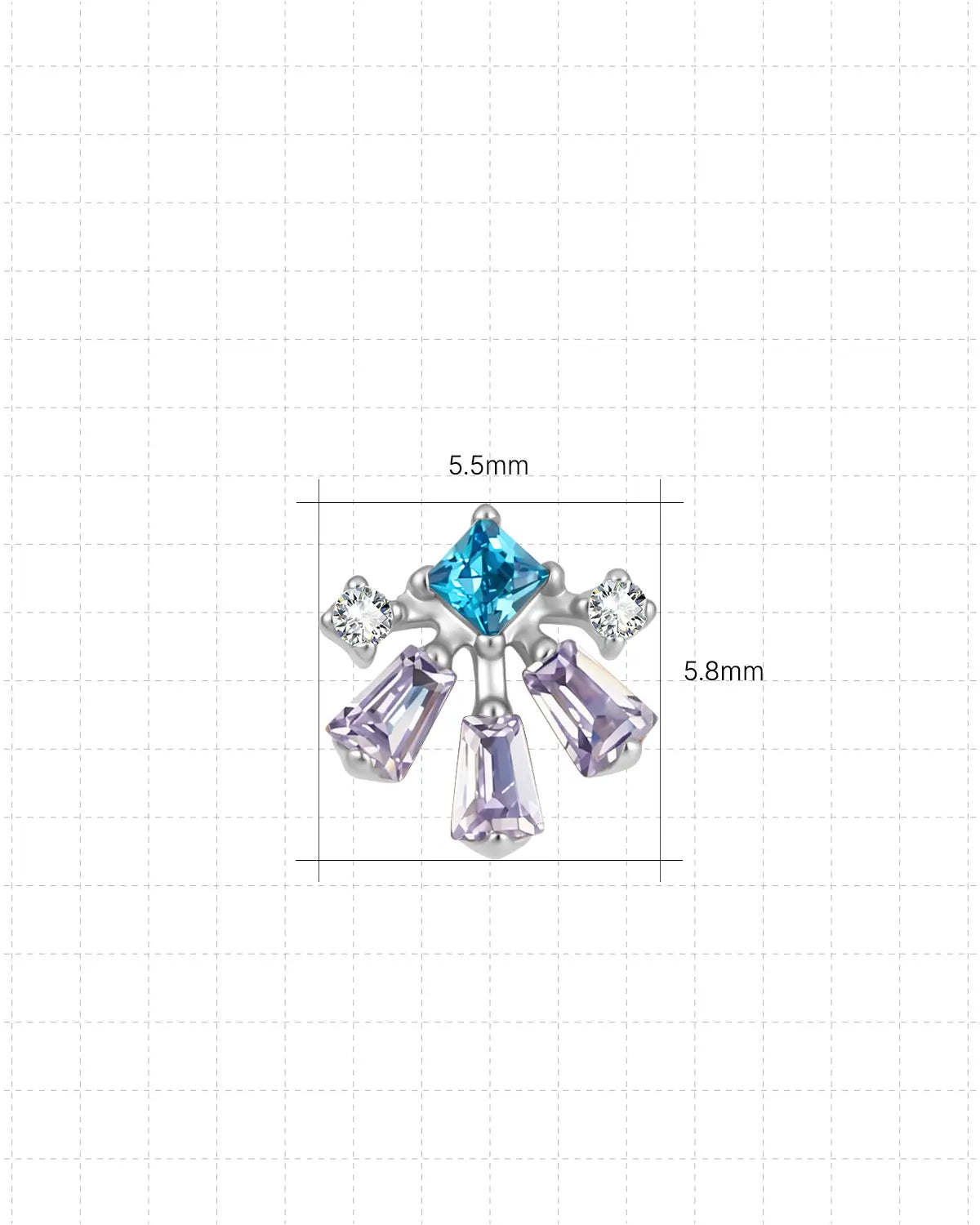 Aurora Square Fan Flatback Stud