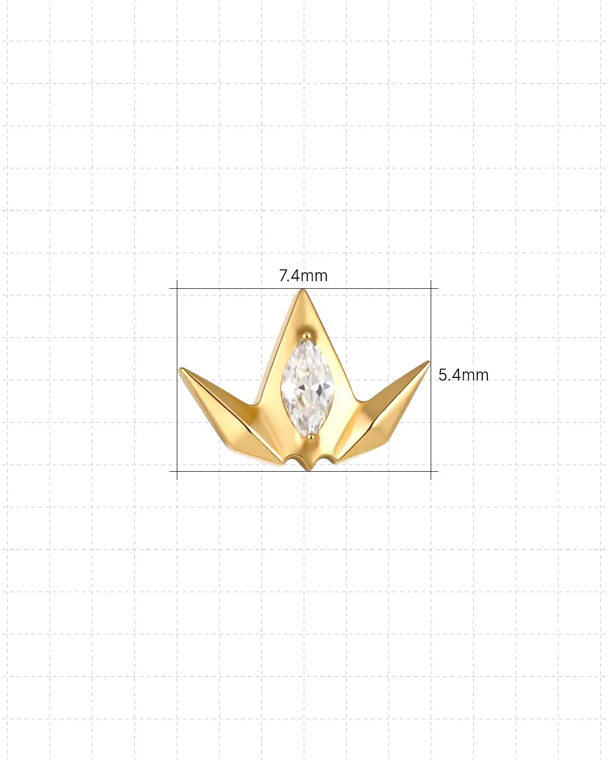 Imperial Oval Crown Flatback Stud