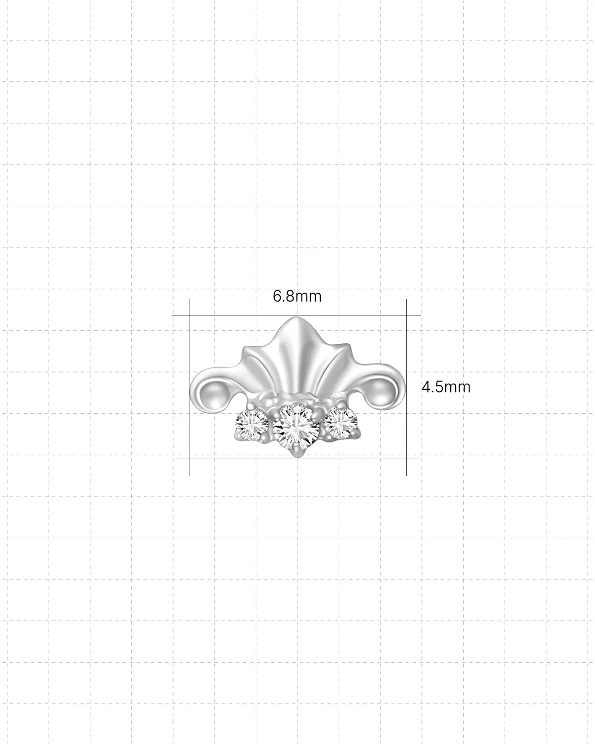 Azure Crown Zircon Flatback Stud