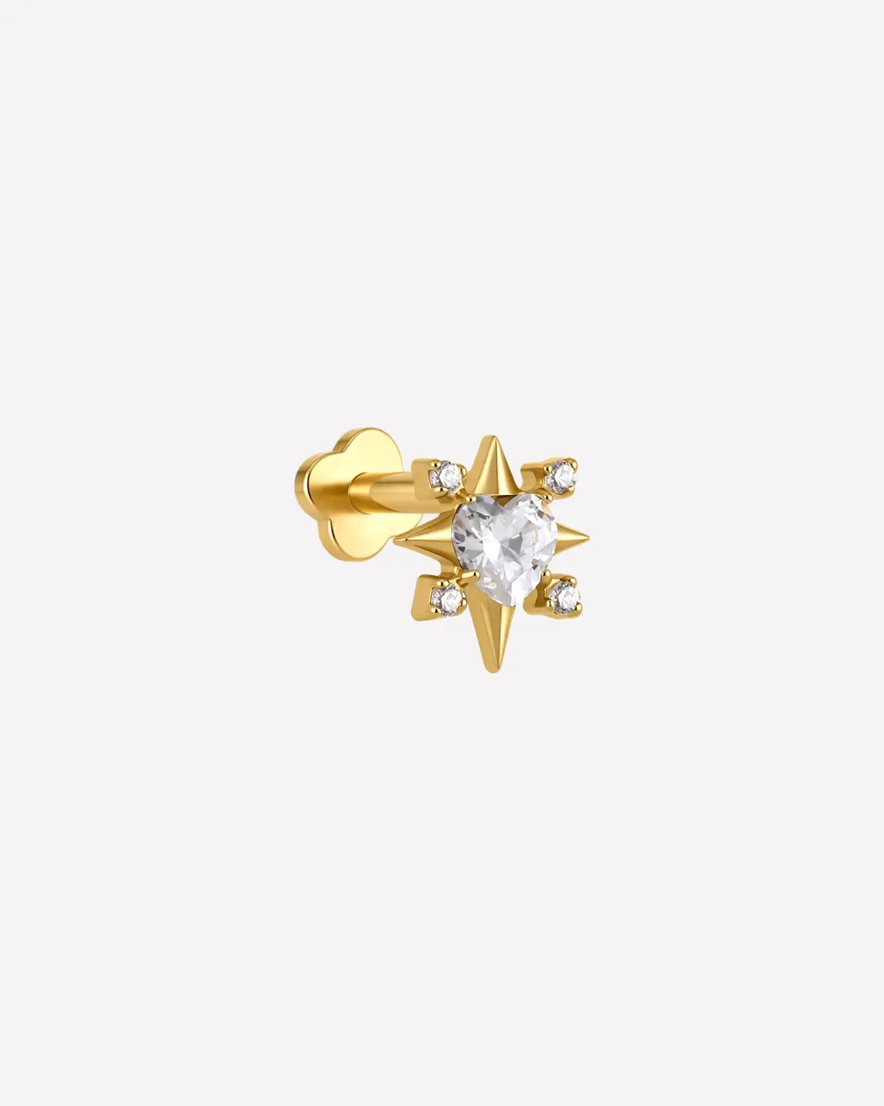 Radiant Heart Starburst Flatback Stud