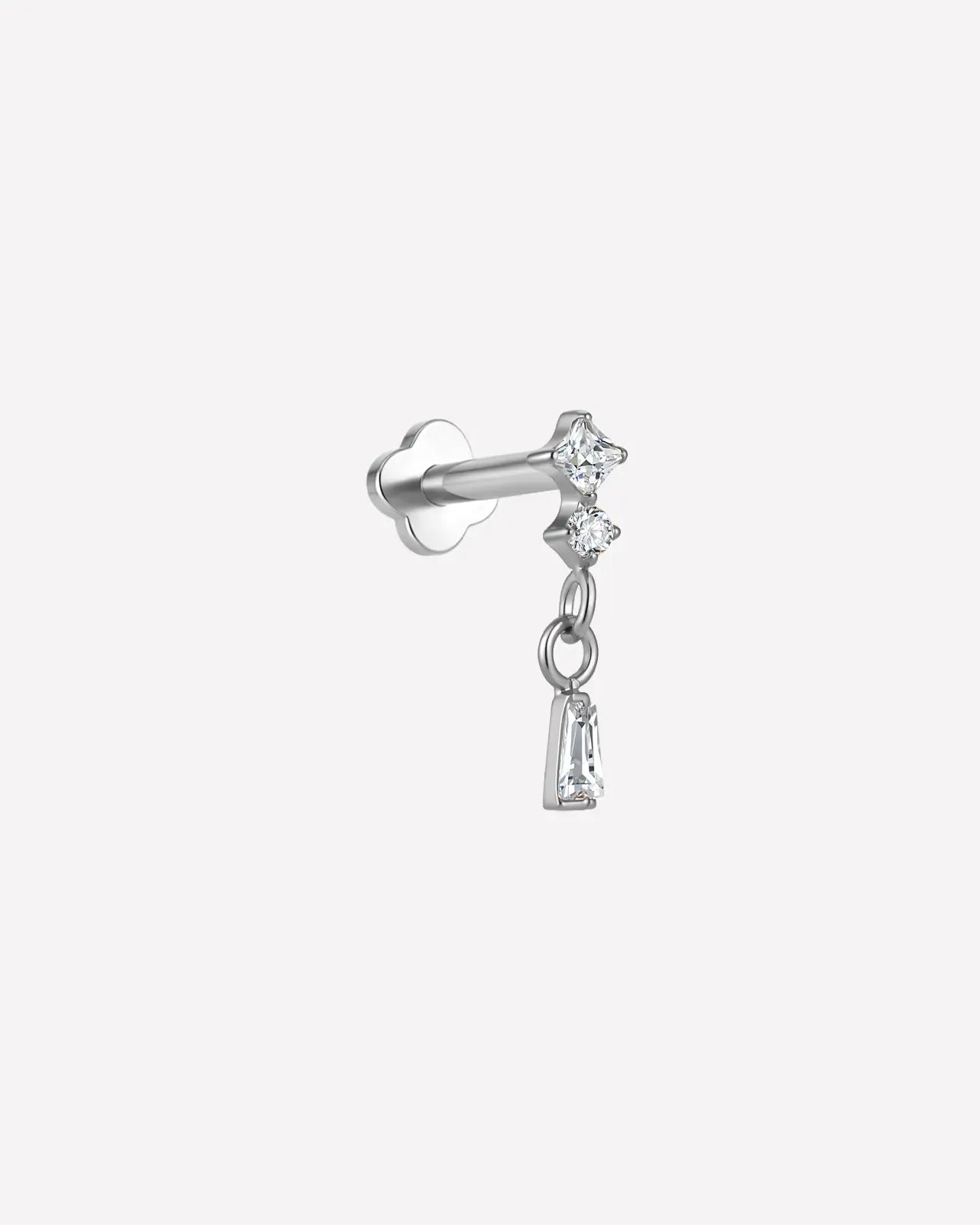 Geometric Duo Drop Flatback Stud