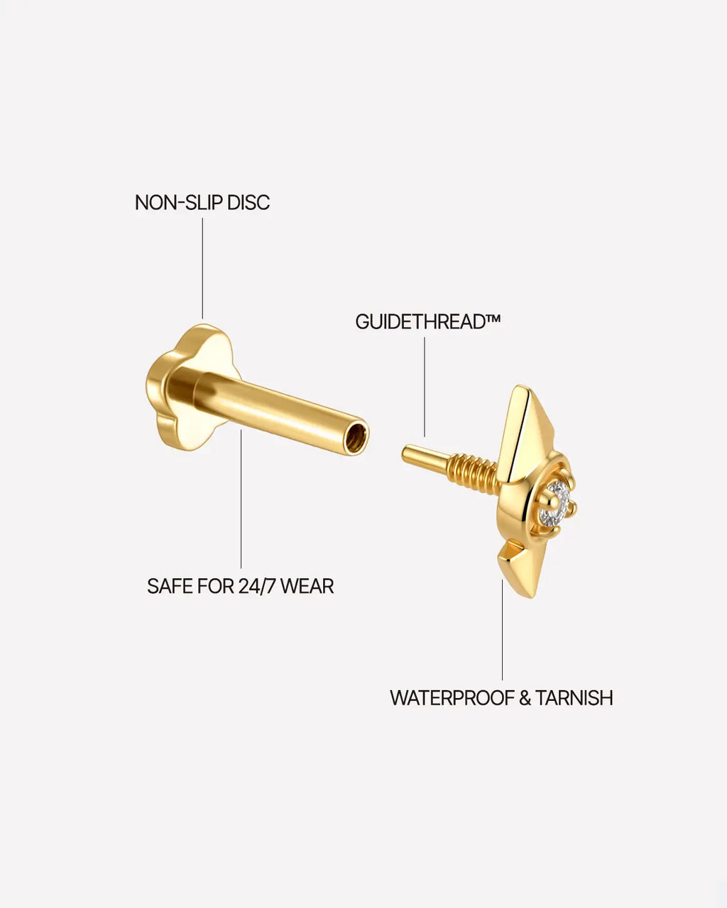 Axis Arrow Gem Flatback Stud