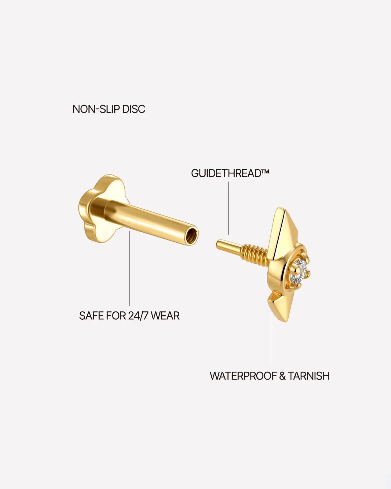 Axis Arrow Gem Flatback Stud