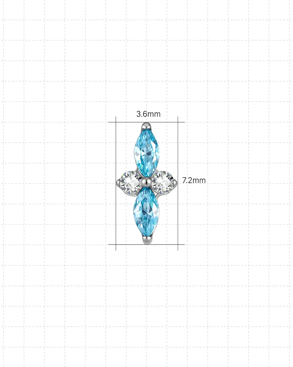 Marquise Duo Cluster Flatback Stud