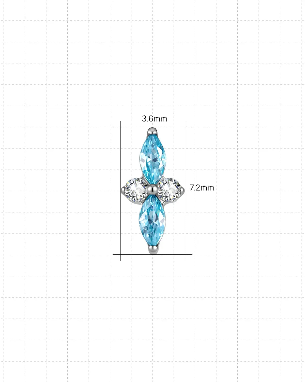 Marquise Duo Cluster Flatback Stud
