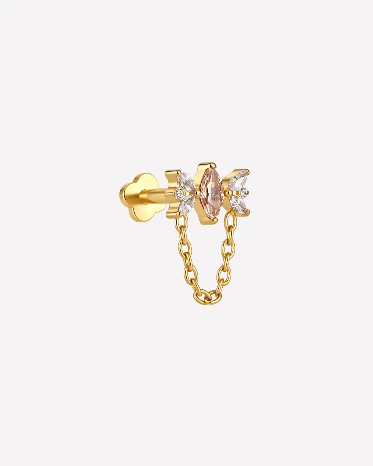 Winged Marquise Chain Flatback Stud