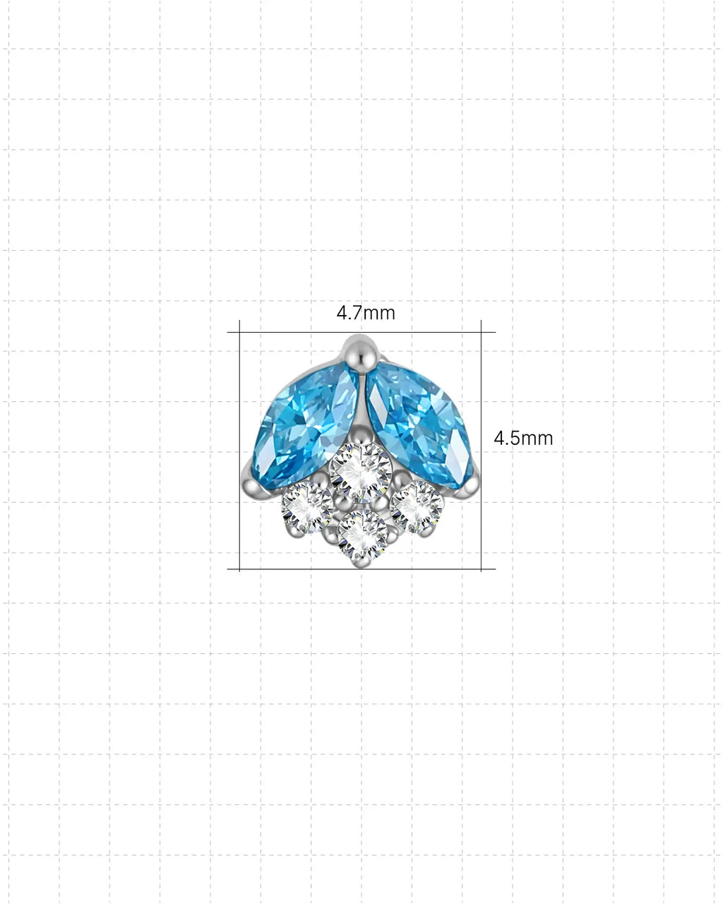 Marquise Petal Bloom Flatback Stud