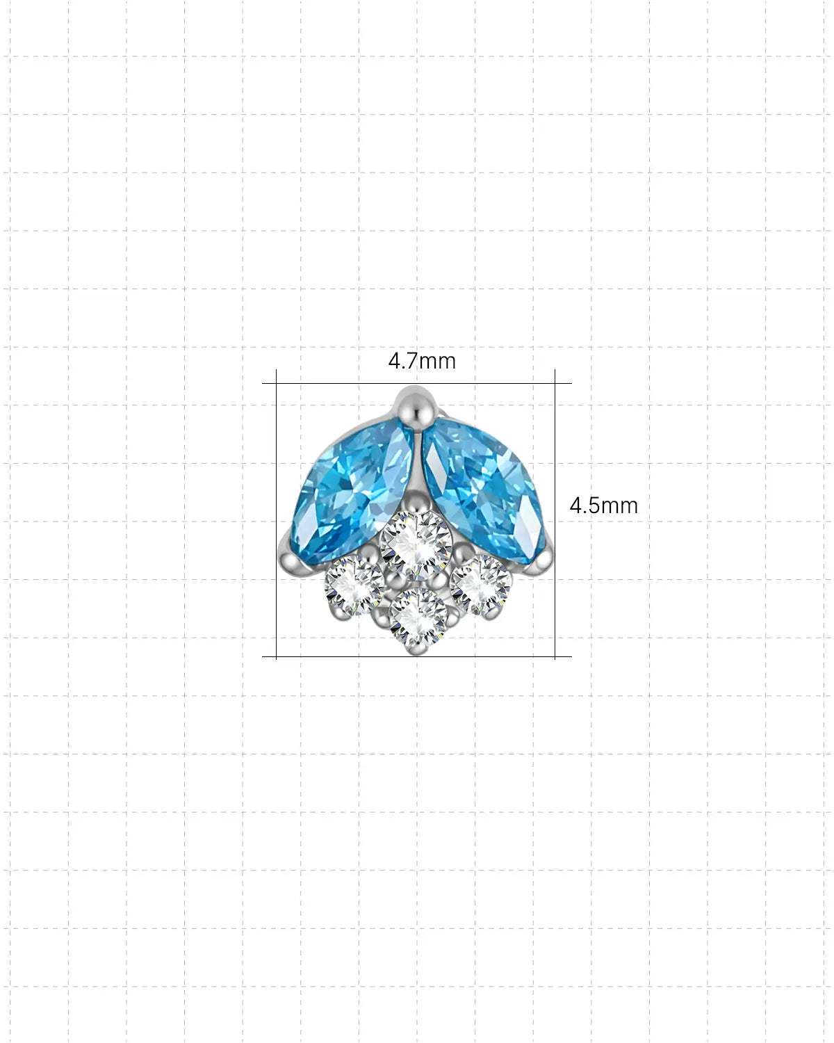 Marquise Petal Bloom Flatback Stud