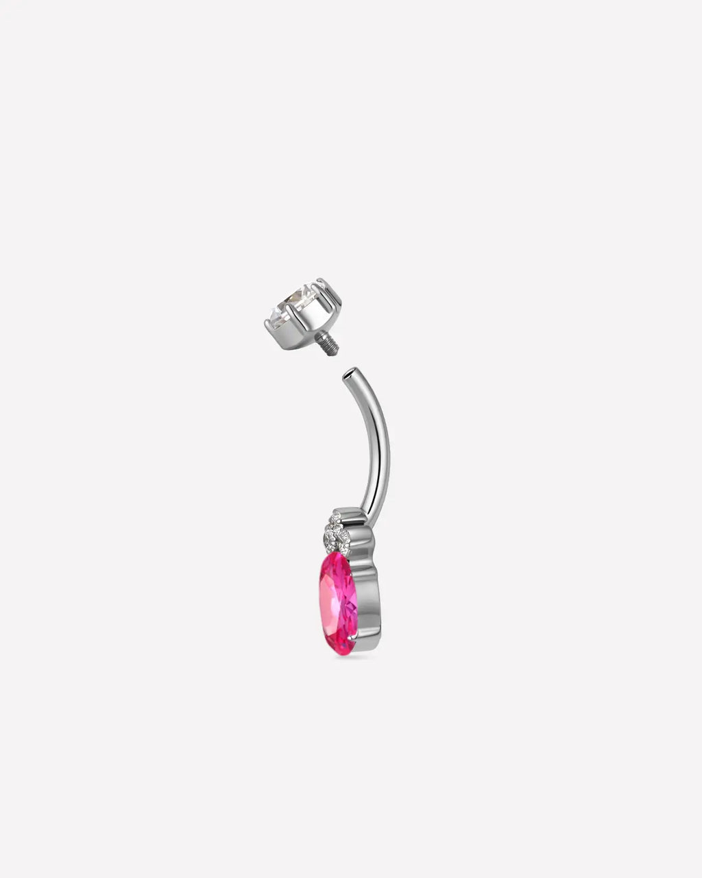 Regal Crown Oval Belly Button Ring