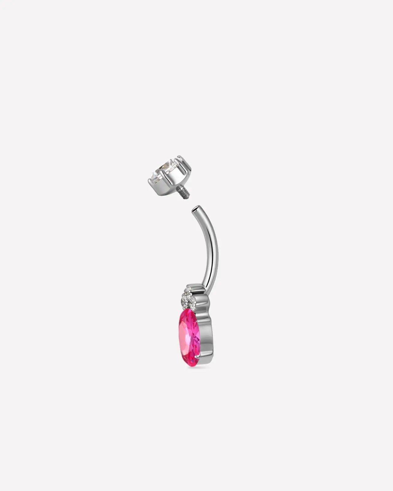 Regal Crown Oval Belly Button Ring