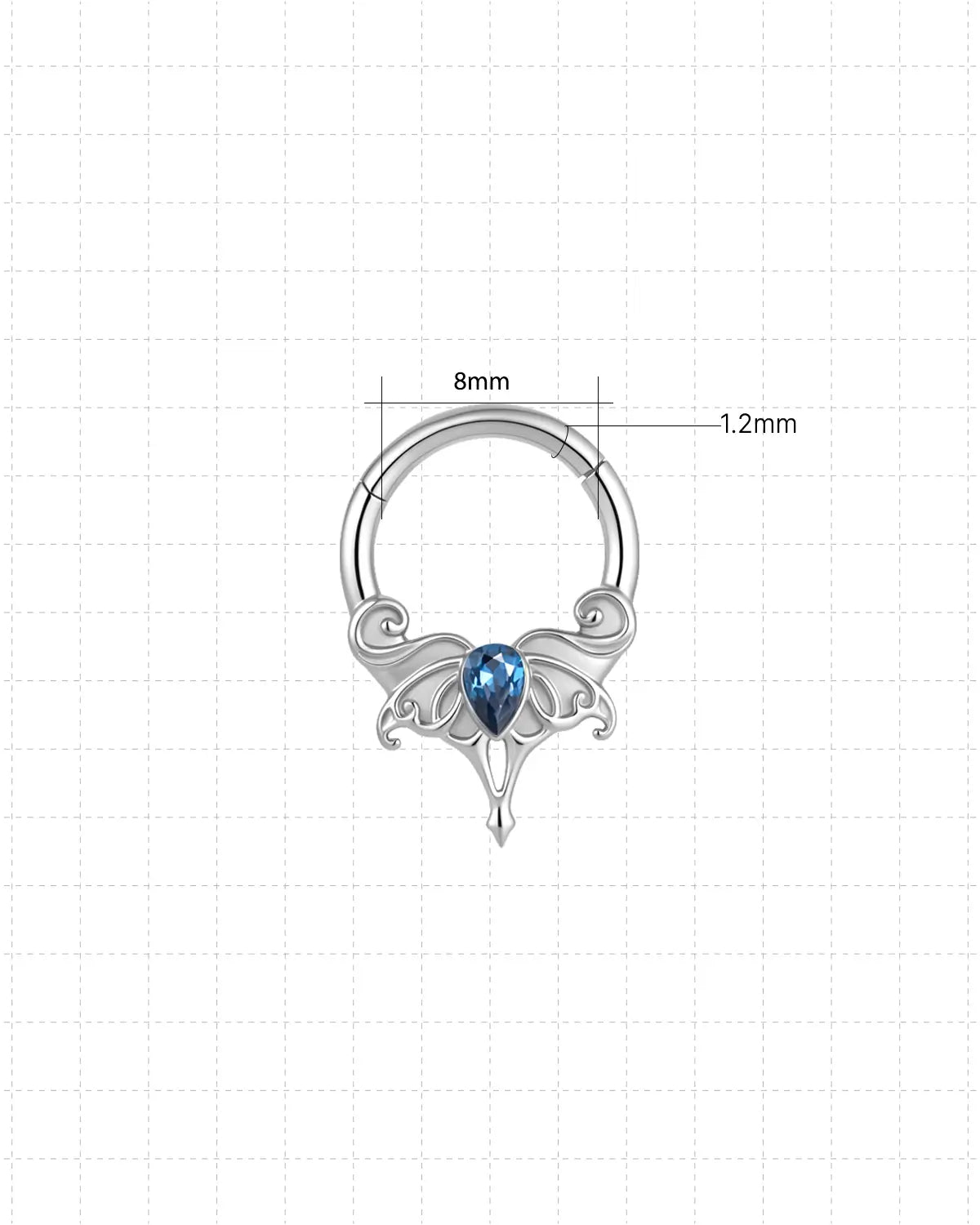 Blue Teardrop Filigree Clicker