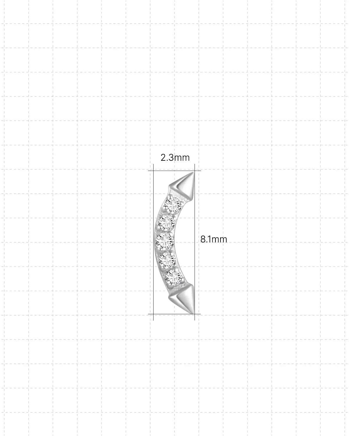 Pavé Crescent Spike Flatback Stud