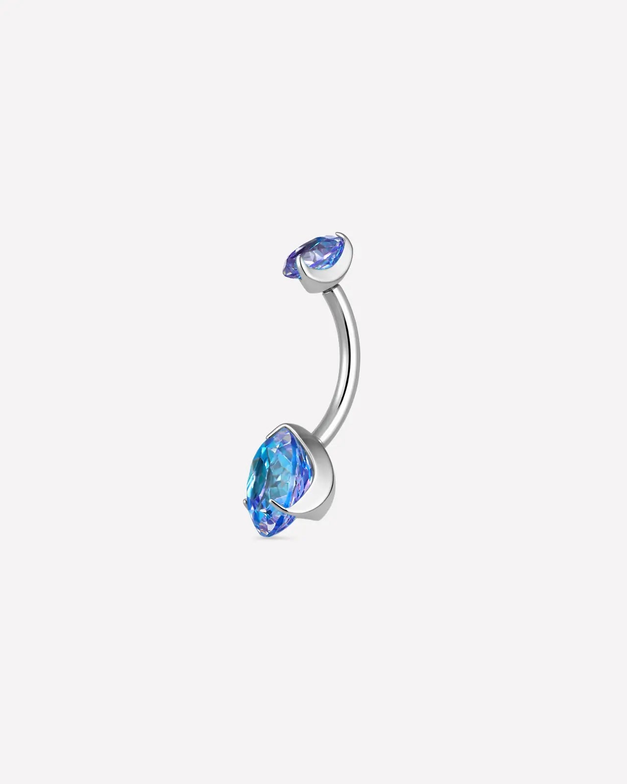 Rose-Cut Duo Zirconia Belly Button Ring