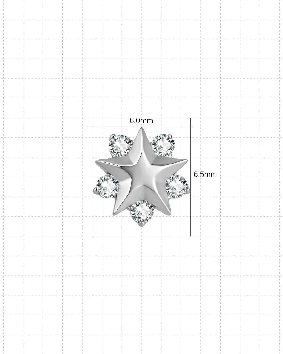 Celestial Star Halo Flatback Stud