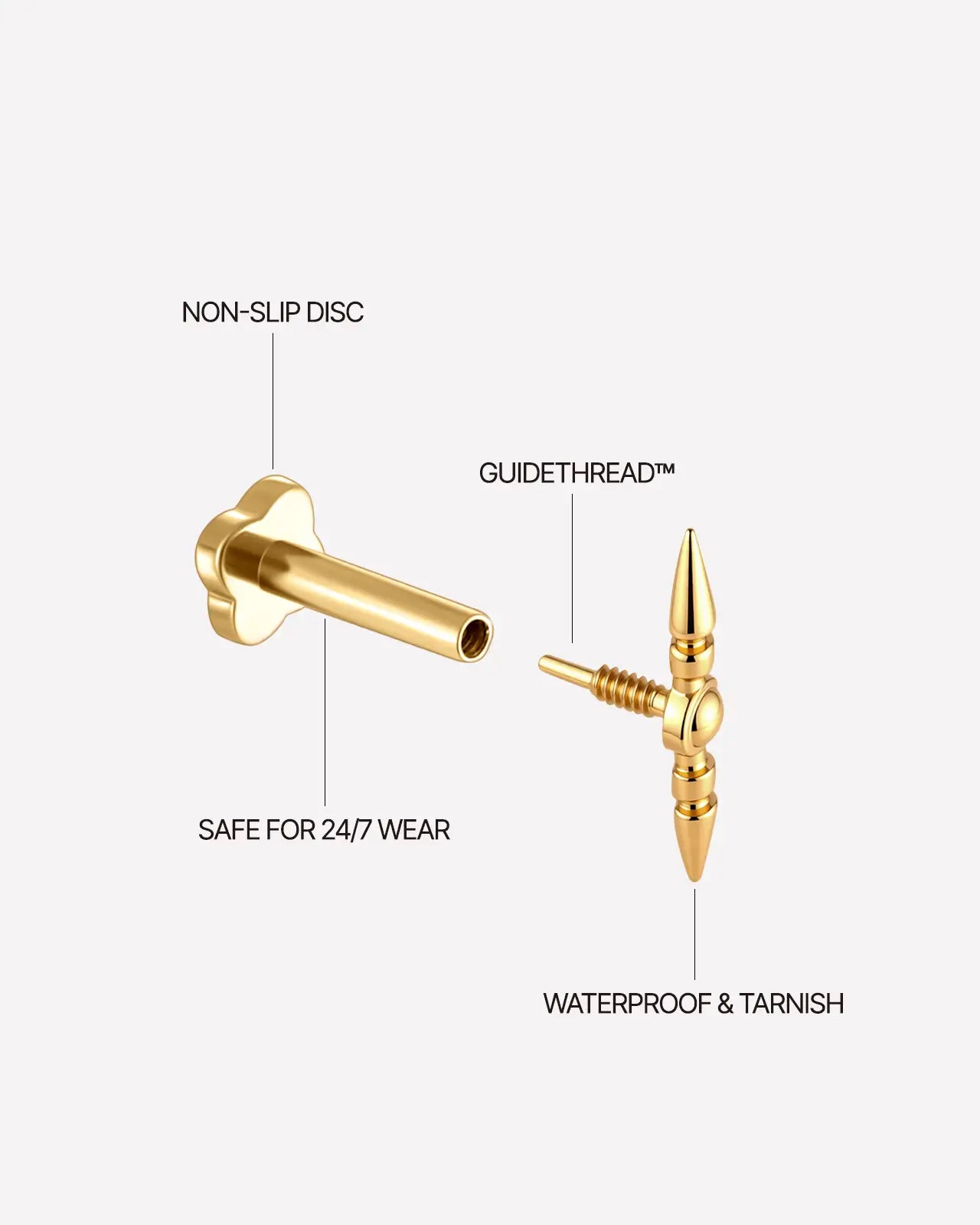 Sculpted Cone Bead Flatback Stud