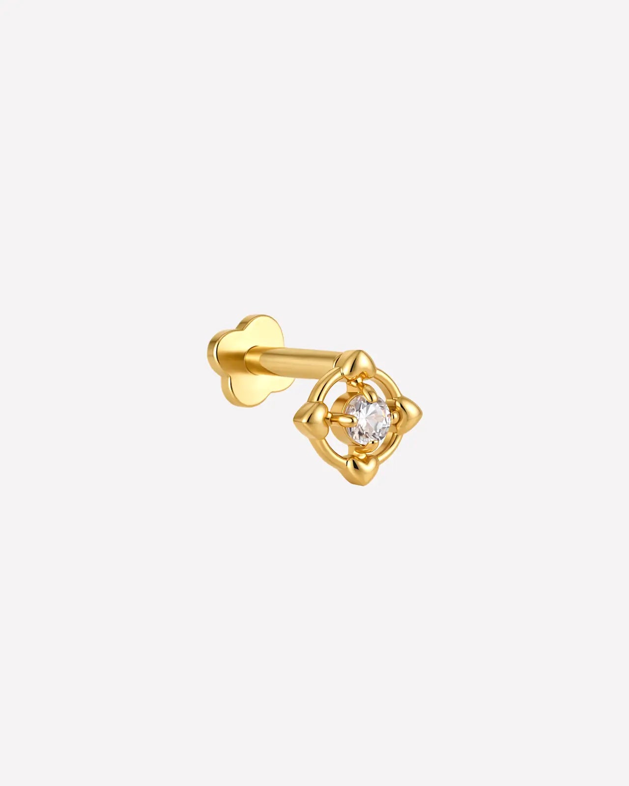 Heart Halo Flatback Stud