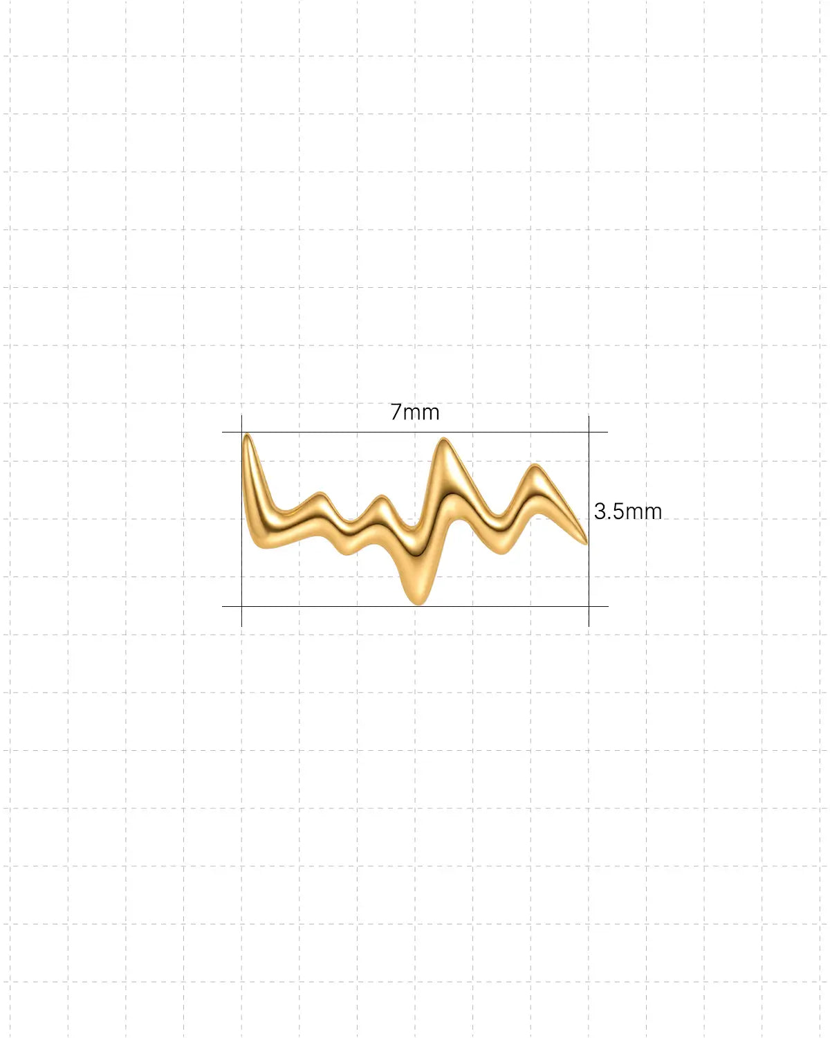 Sculpted Waveform Flatback Stud