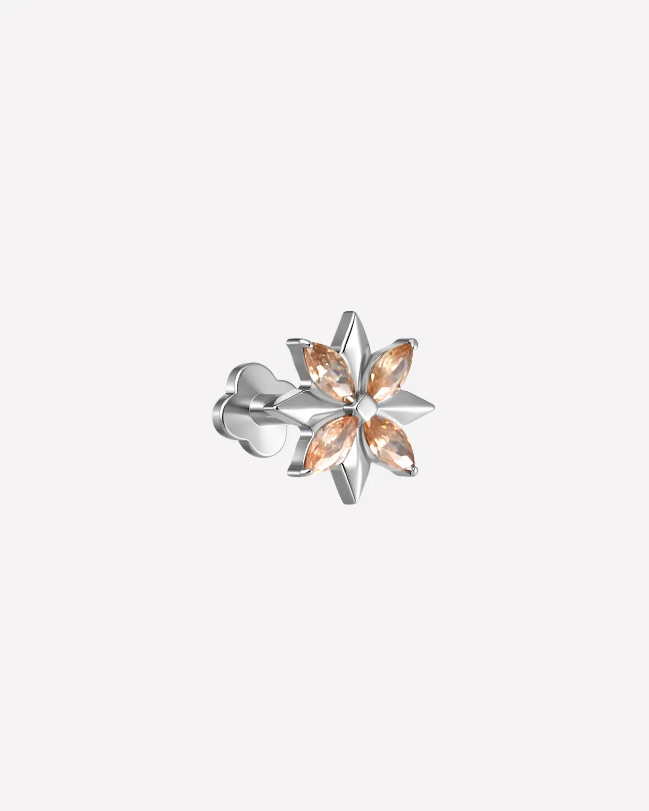 Pendiente plano con forma de estrella marquesa con púas