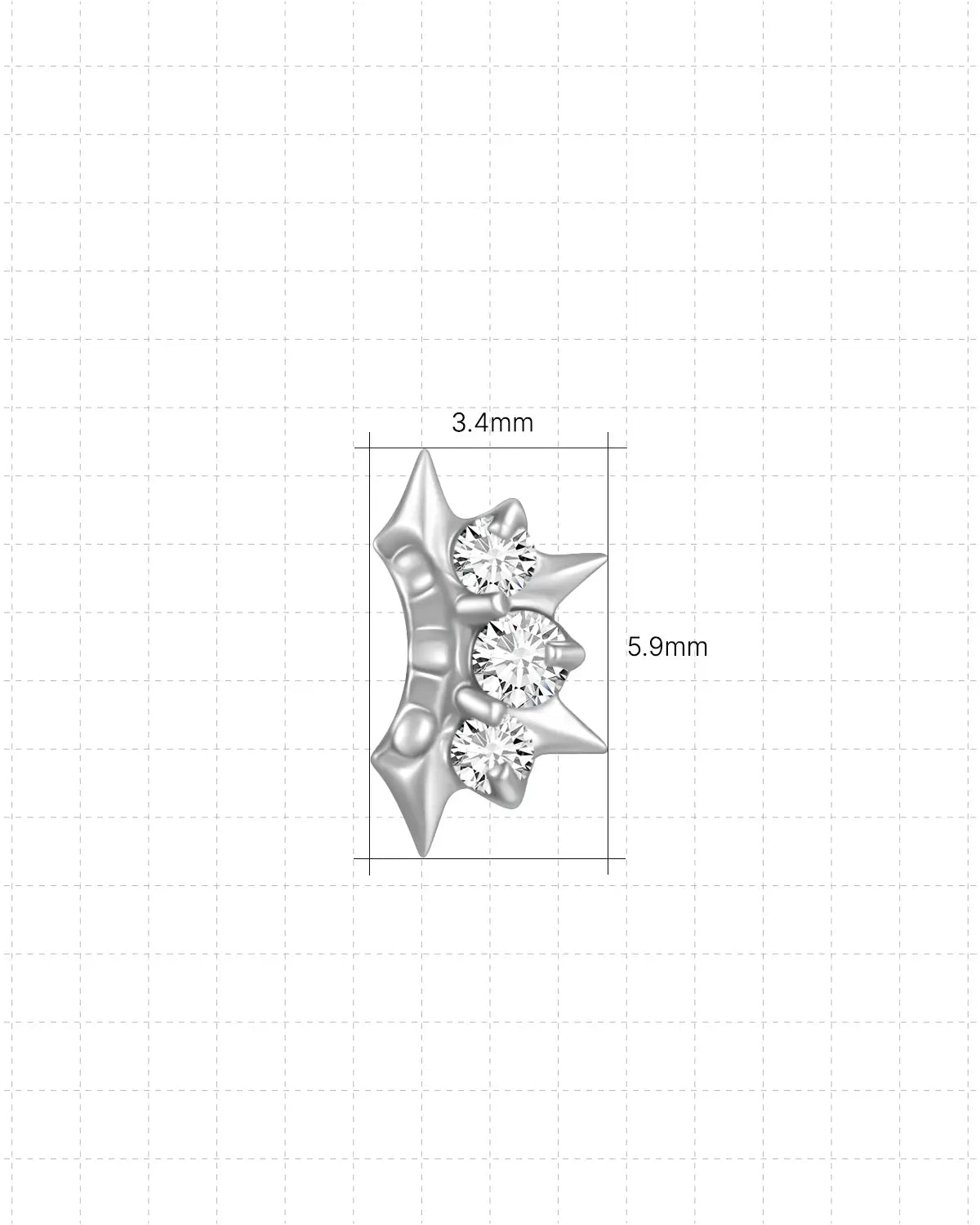 Tri-Stone Starburst Flatback Ohrstecker