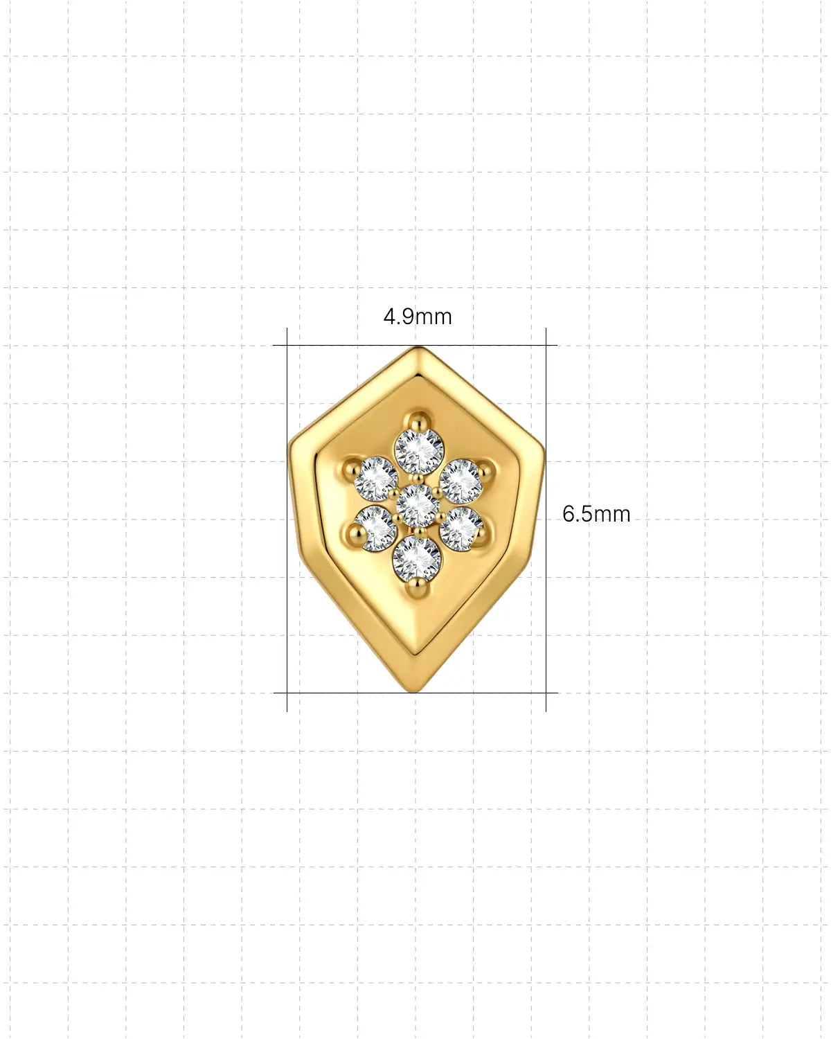 Pentagon Starflower Flatback Stud