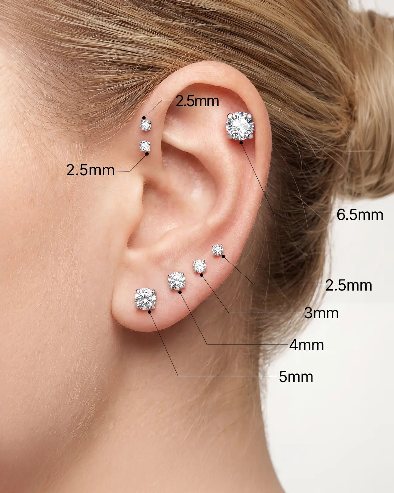 Brilliant Moissanite Solitaire Flatback Stud