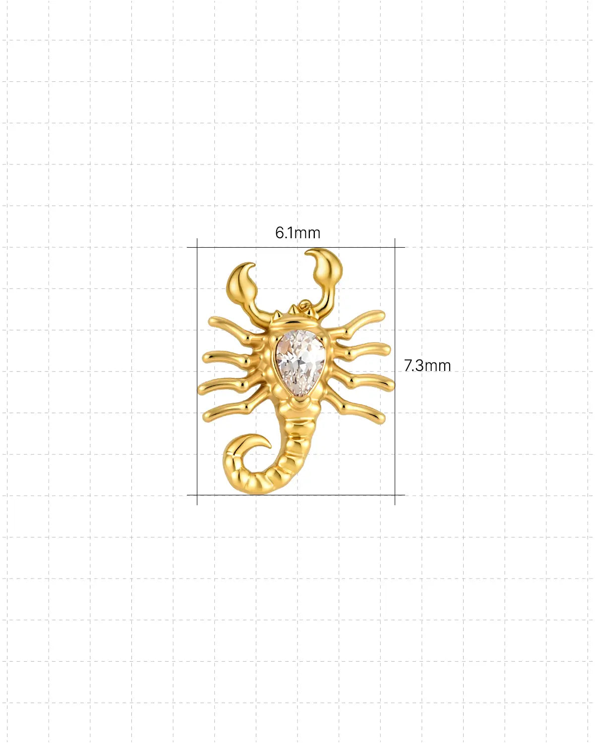 Scorpion Teardrop Flatback Stud
