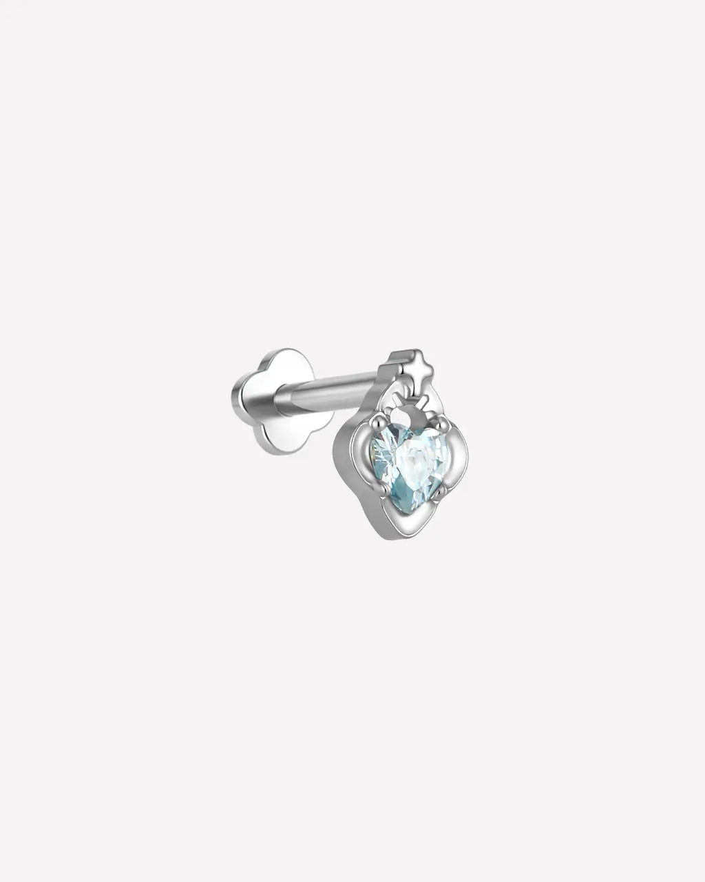 Crowned Heart Flatback Stud