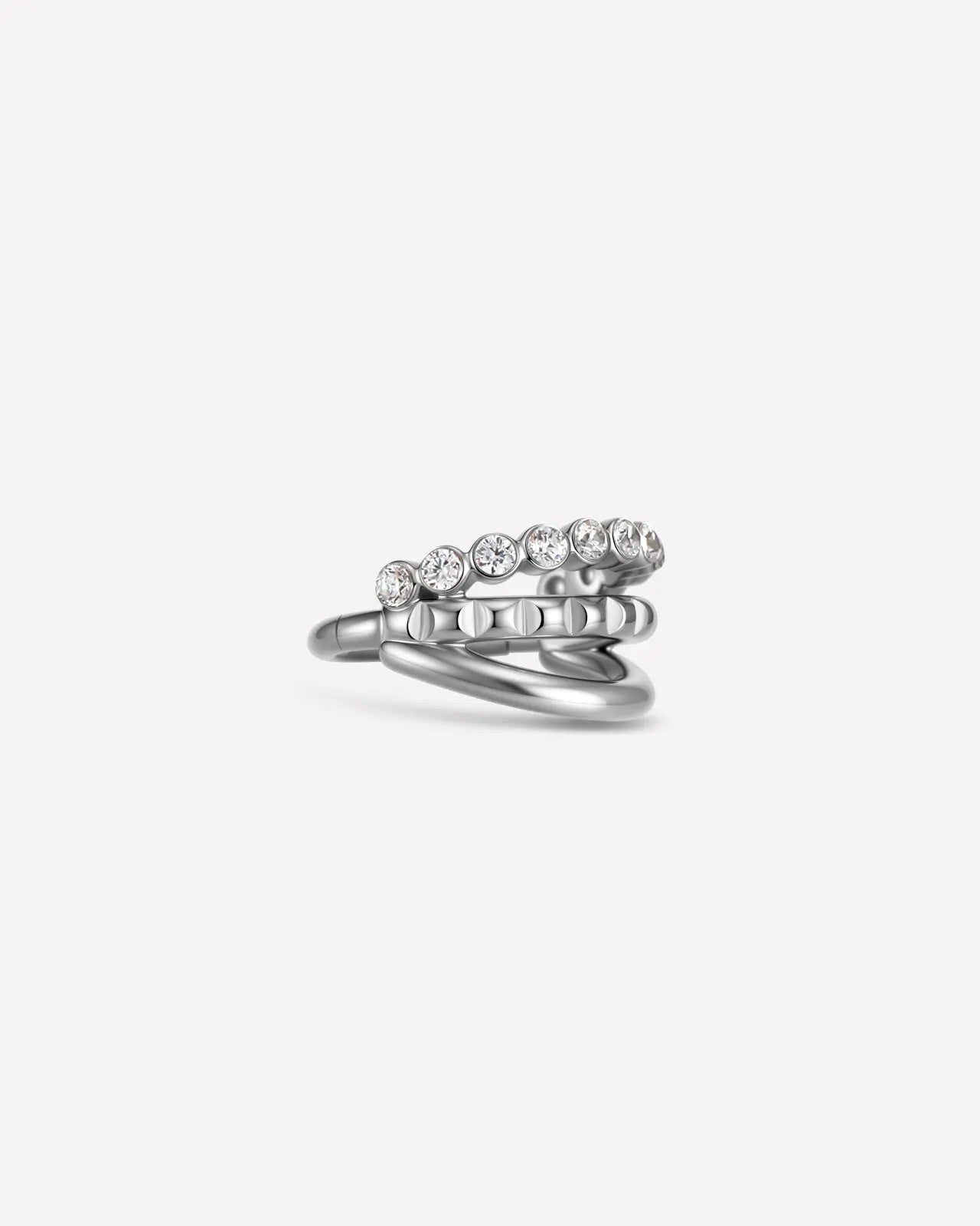 Pavé Double Band Huggie Clicker