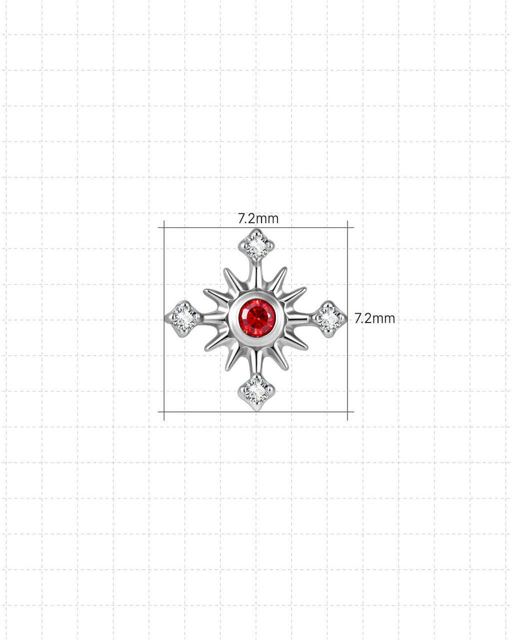 Solar Halo Cross Flatback Stud